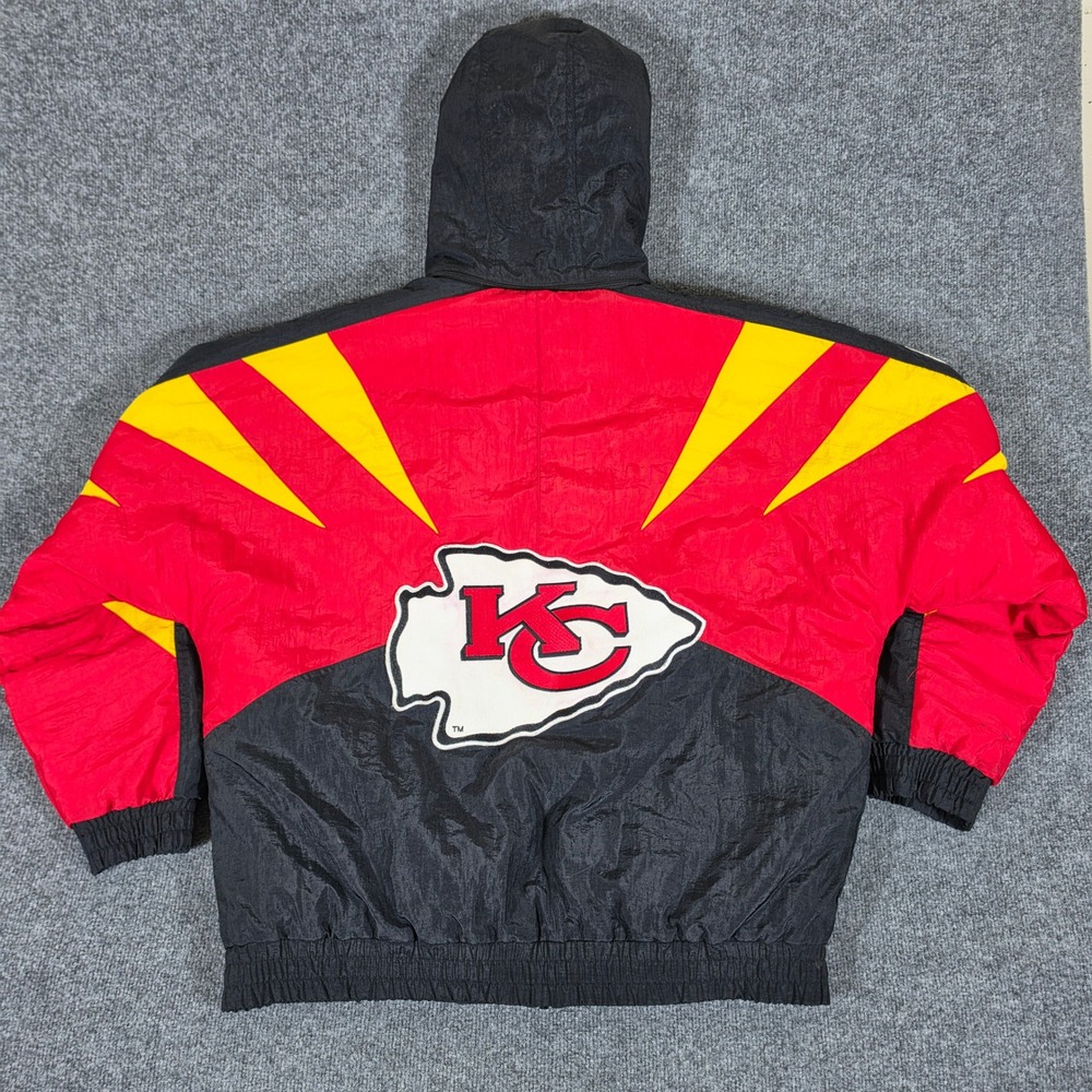 Vintage Apex One NFL Kansas City Chiefs Puffer Jacket Mens Large Red Black 90s
